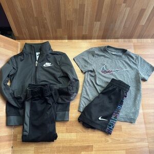 Nike dry fit outfit bundle, size 3T, tracksuit, short set, black/gray, unisex